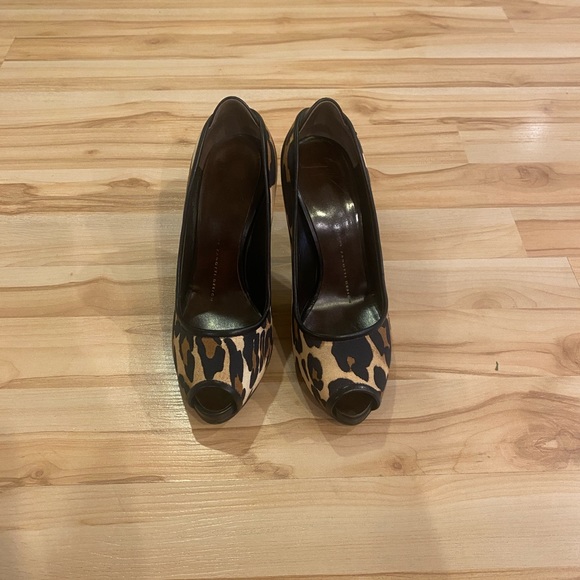 Giuseppe Leopard Print Open Toe Pumps Size 36 - Picture 2 of 10